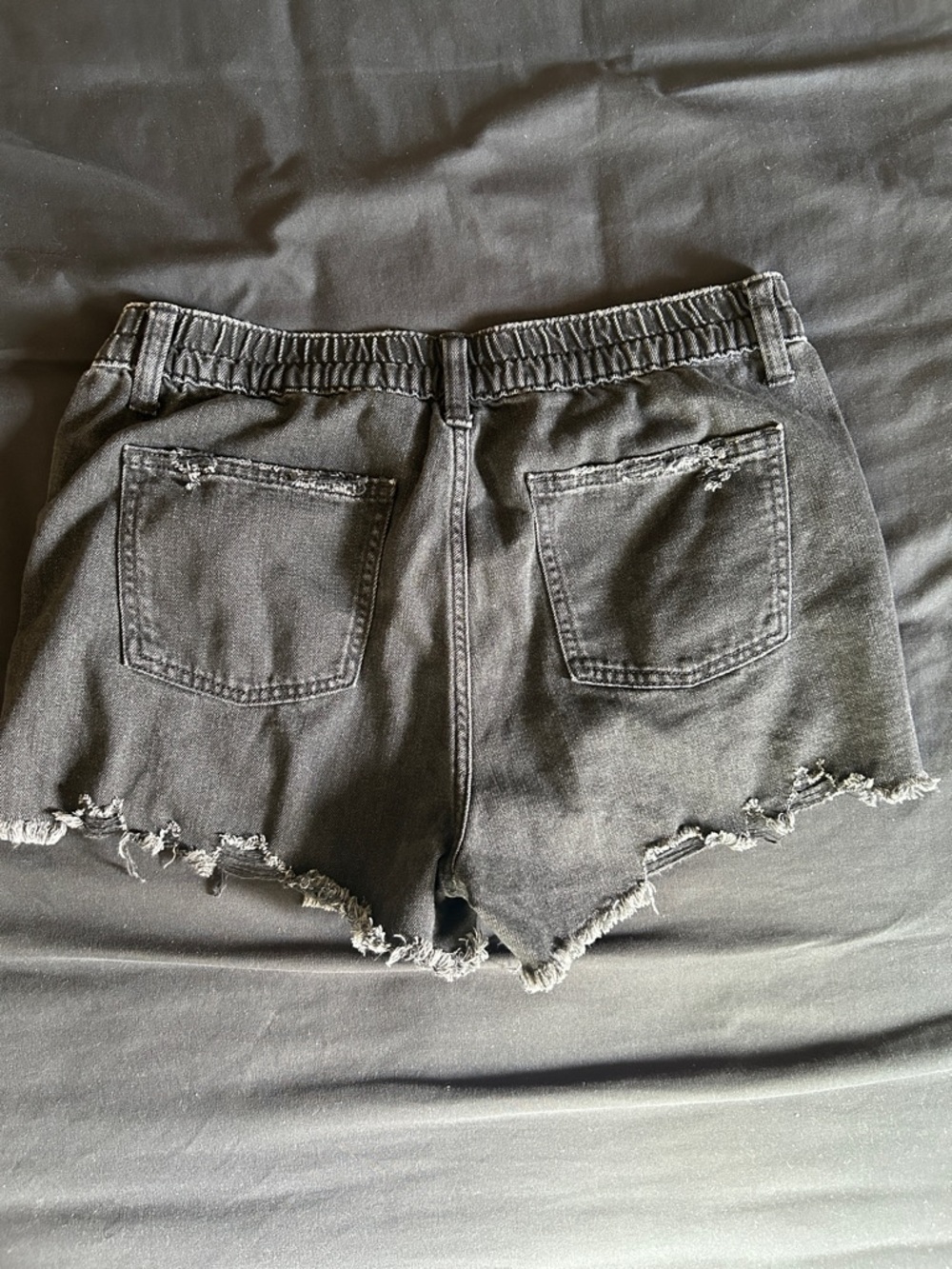 Aerie Distressed Black Denim Shorts Medium - Picture 3 of 3
